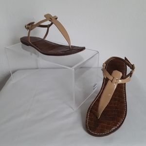 Sam Edelman Gigi Patent Leather T Strap Sandals 6